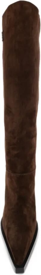 Moschino suede heeled knee-high boots Bruin - Foto 5