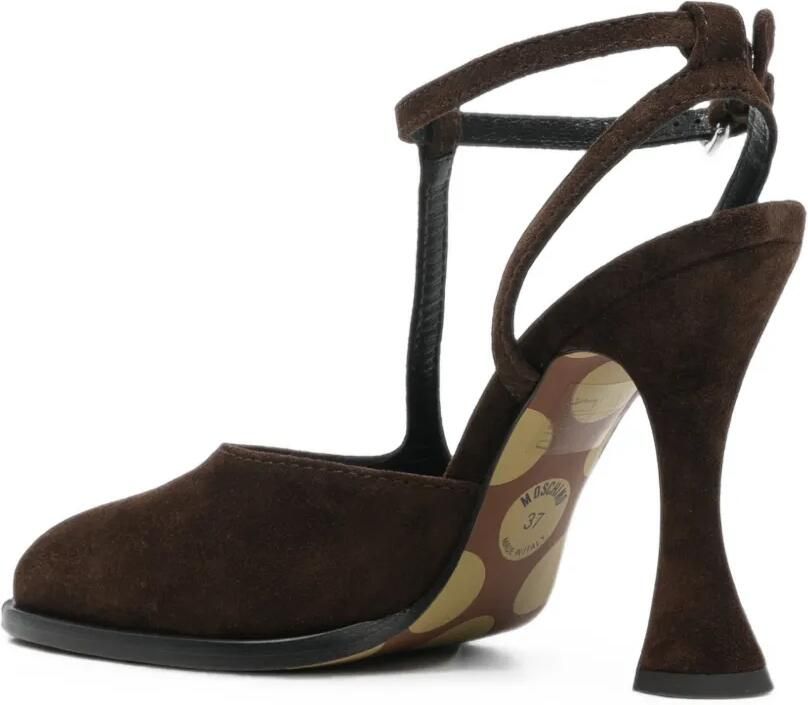 Moschino Suède pumps met T-bandje Bruin - Foto 3