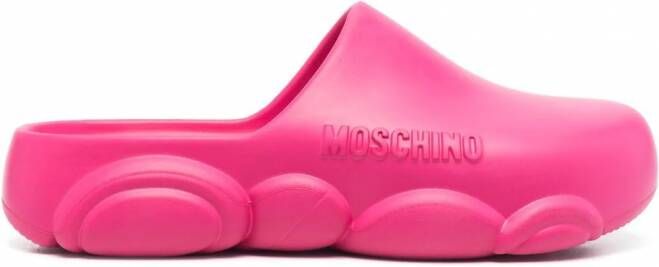 Moschino Muiltjes met logo-reliëf Roze