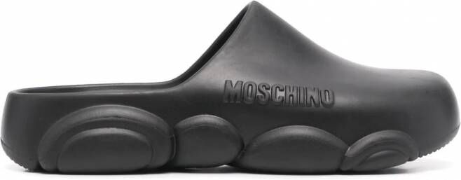 Moschino Muiltjes met logo-reliëf Zwart