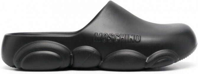 Moschino Slippers met chunky zool Zwart