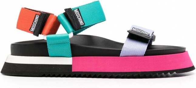 Moschino Sandalen met colourblocking Paars