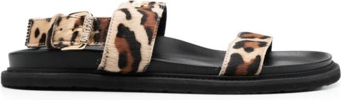 Moschino Sandalen met dierenprint Beige