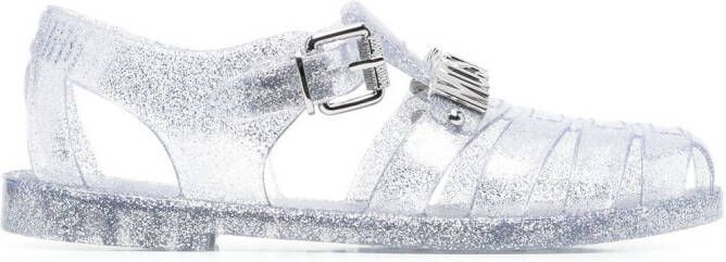 Moschino Sandalen met glitterdetail Grijs