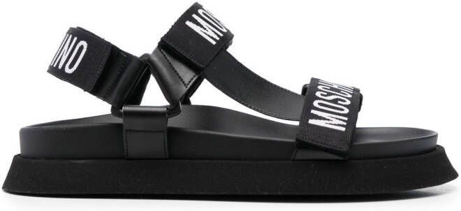 Moschino Sandalen met jacquard Zwart