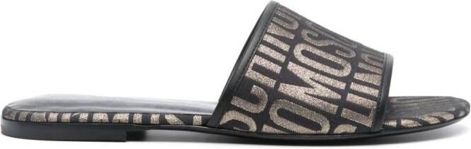 Moschino Sandalen met logo-jacquard Zwart