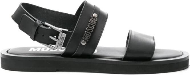 Moschino Sandalen met logo Zwart