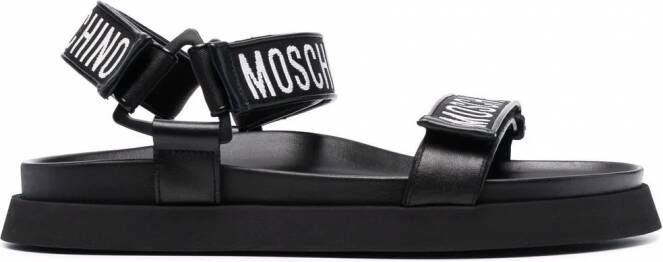 Moschino Sandalen met logoband Zwart