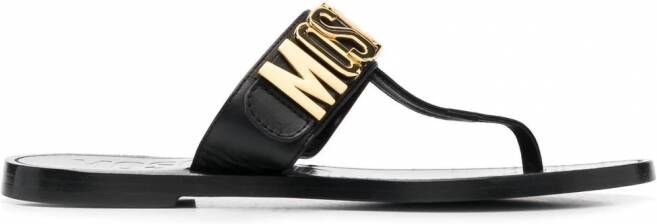 Moschino Sandalen met logoplakkaat Zwart