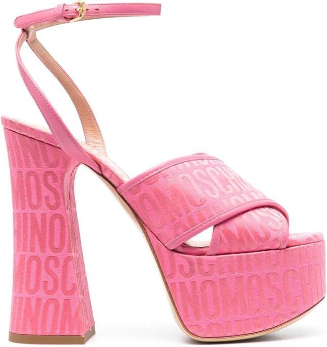 Moschino Sandalen met plateauzool Roze