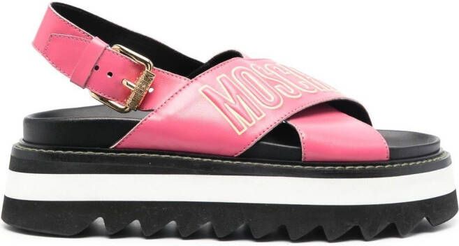 Moschino Sandalen met plateauzool Roze