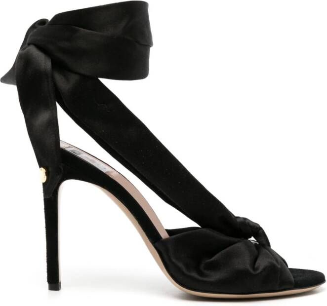Moschino Satijnen sandalen met geknoopt detail Zwart