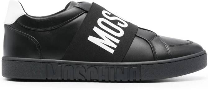 Moschino Slip-on sneakers met logoprint Zwart