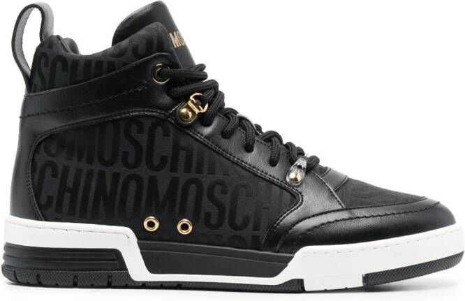 Moschino Sneakers met jacquard-logo Zwart