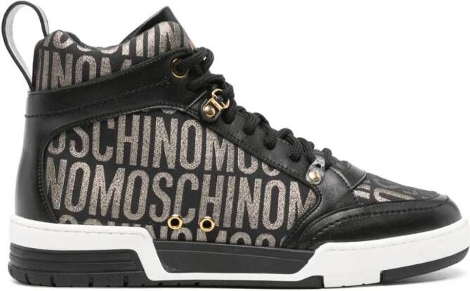 Moschino Sneakers met jacquard logo Zwart