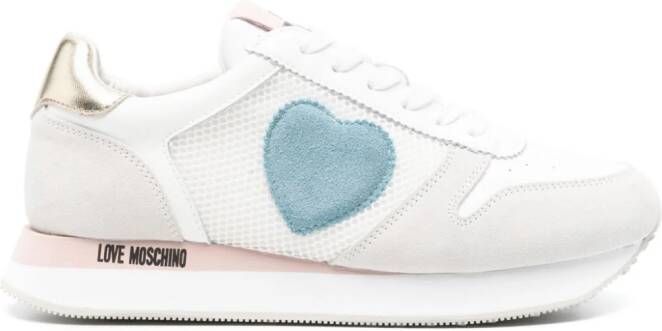 Moschino Sneakers met logopatch Wit