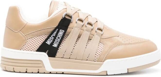 Moschino Sneakers met vlak van kant Beige