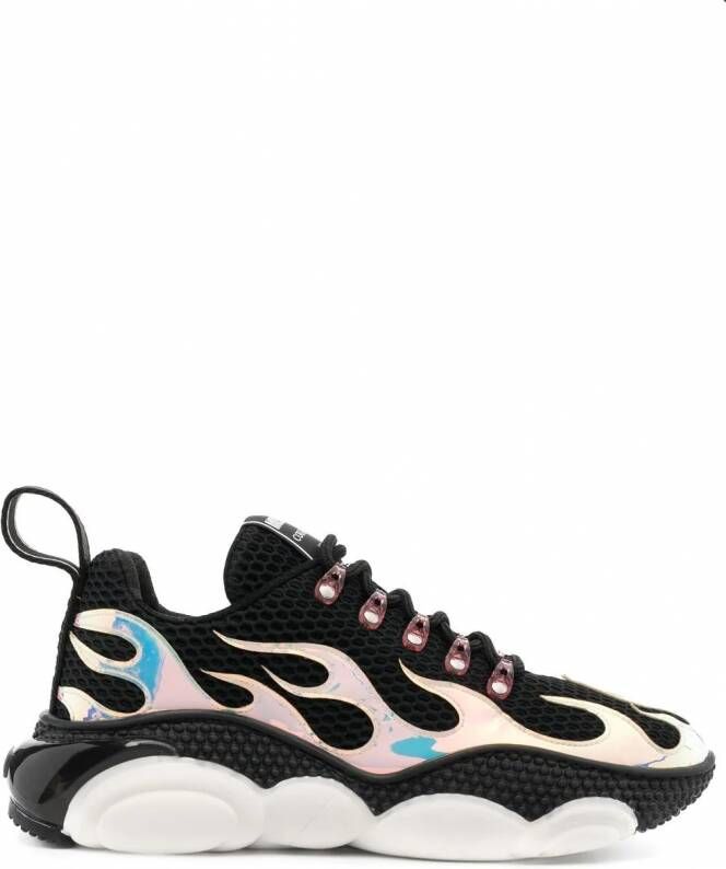 Moschino Sneakers met vlammen-effect Zwart