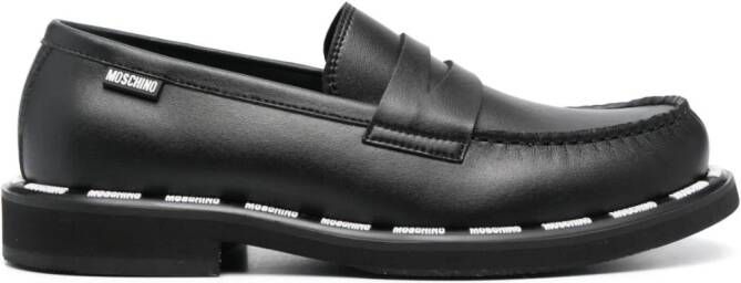 Moschino Loafers met gestikt detail Zwart