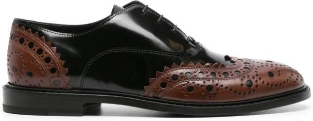 Moschino Tweekleurige derby schoenen Zwart