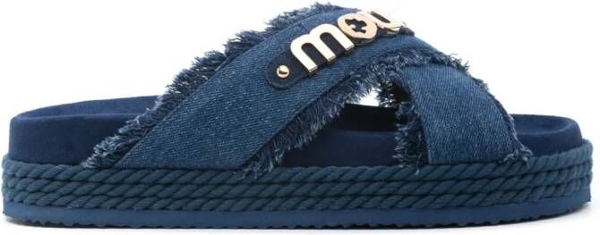 Mou Denim slippers Blauw