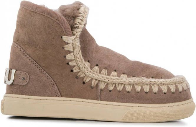 Mou Eskimo enkellaarzen met logo Grijs