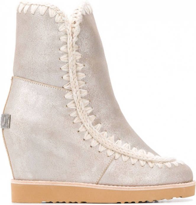 Mou Eskimo enkellaarzen Nude - Schoenen.nl