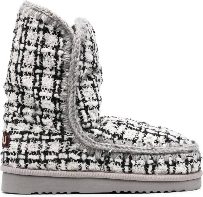 Mou Eskimo laarzen met gehaakte afwerking Wit