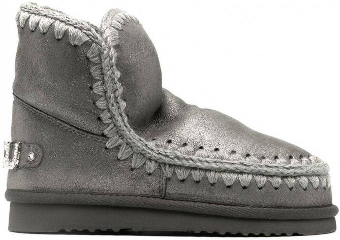 Mou Eskimo metallic enkellaarzen Grijs