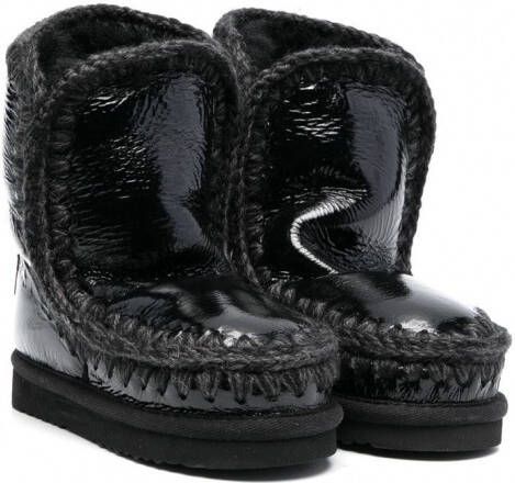 Mou Kids Leren laarzen Zwart