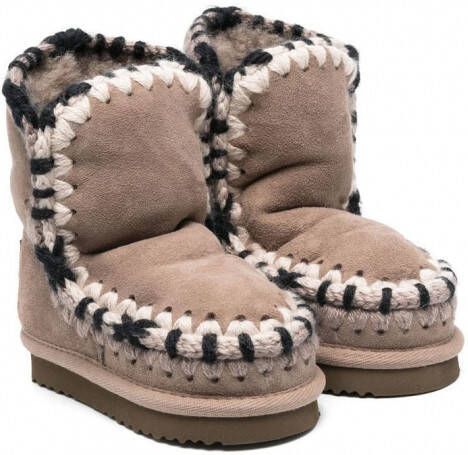 Mou Kids Eskimo suède enkellaarzen Beige