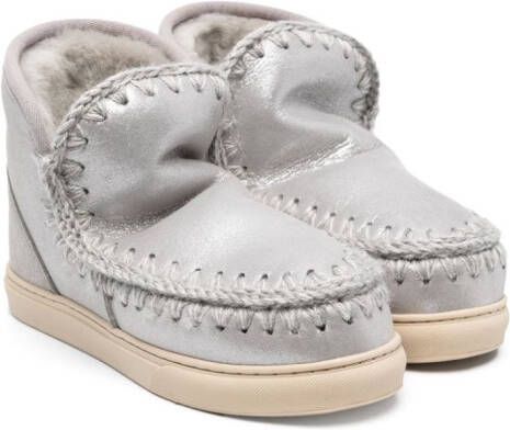 Mou Kids Laarzen met gestikt detail Zilver