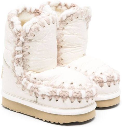 Mou Kids Leren snowboots Wit