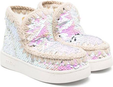 Mou Kids Sneakers met pailletten Beige