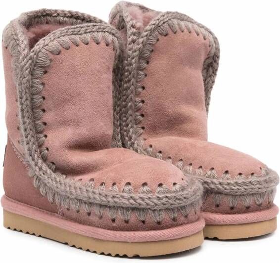 Mou Kids Snowboots met lammy voering Roze