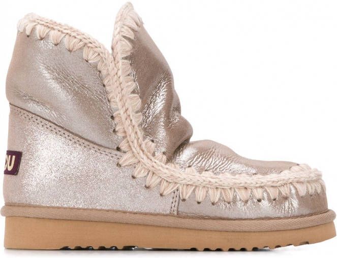 Mou Laarzen met geweven detail Metallic