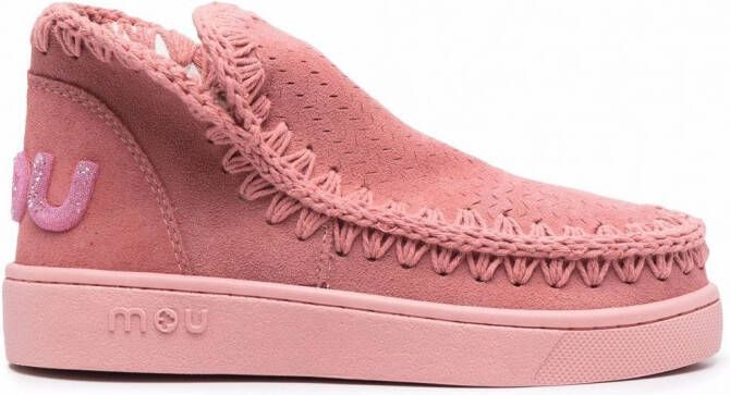 Mou Monochrome suède laarzen Roze