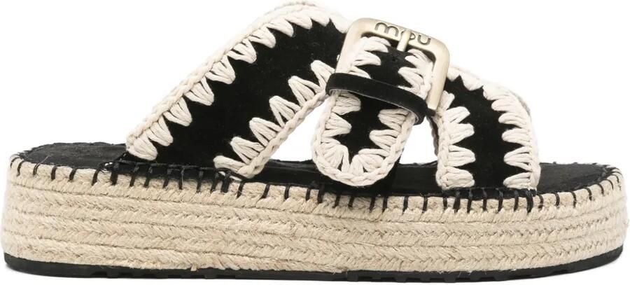 Mou 45 mm Jute sandalen Zwart