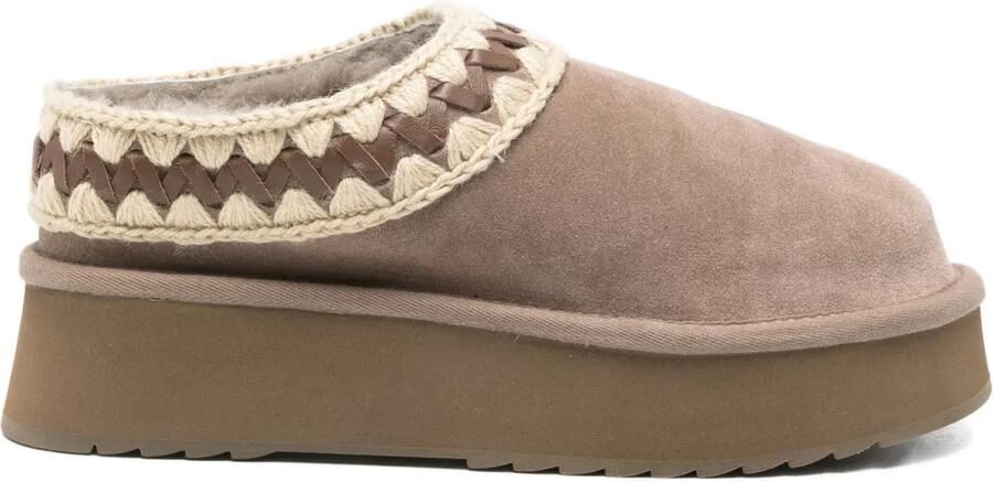 Mou 50mm slippers met plateauzool Beige