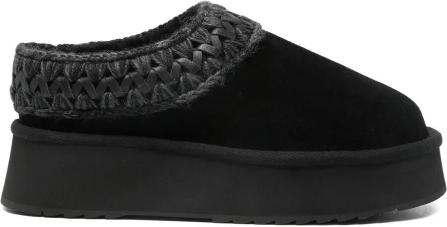 Mou 50mm slippers met plateauzool Zwart