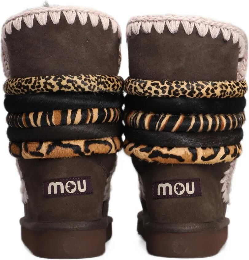 Mou animal-print blanket-stitch boots Bruin - Foto 3