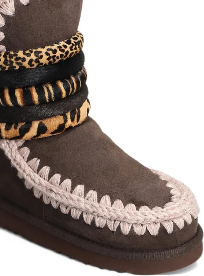 Mou animal-print blanket-stitch boots Bruin - Foto 5