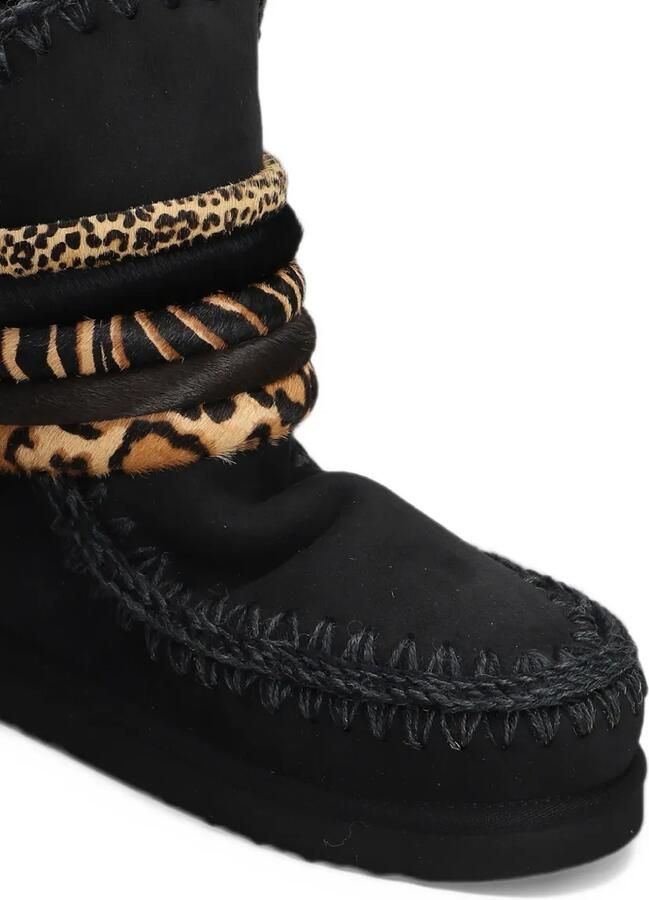 Mou animal-print blanket-stitch boots Zwart - Foto 5