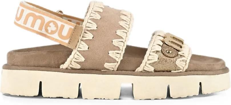 Mou Bio sandalen met gehaakte afwerking Beige