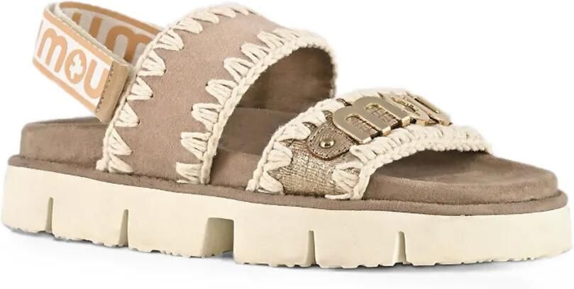 Mou Bio sandalen met gehaakte afwerking Beige - Foto 4