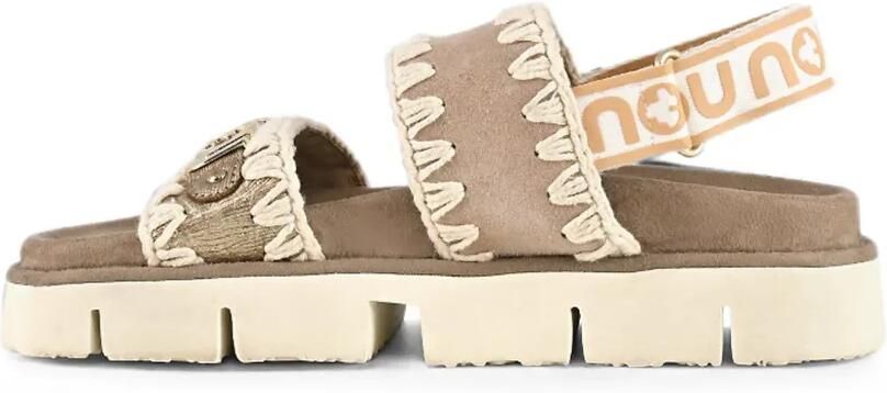 Mou Bio sandalen met gehaakte afwerking Beige - Foto 5
