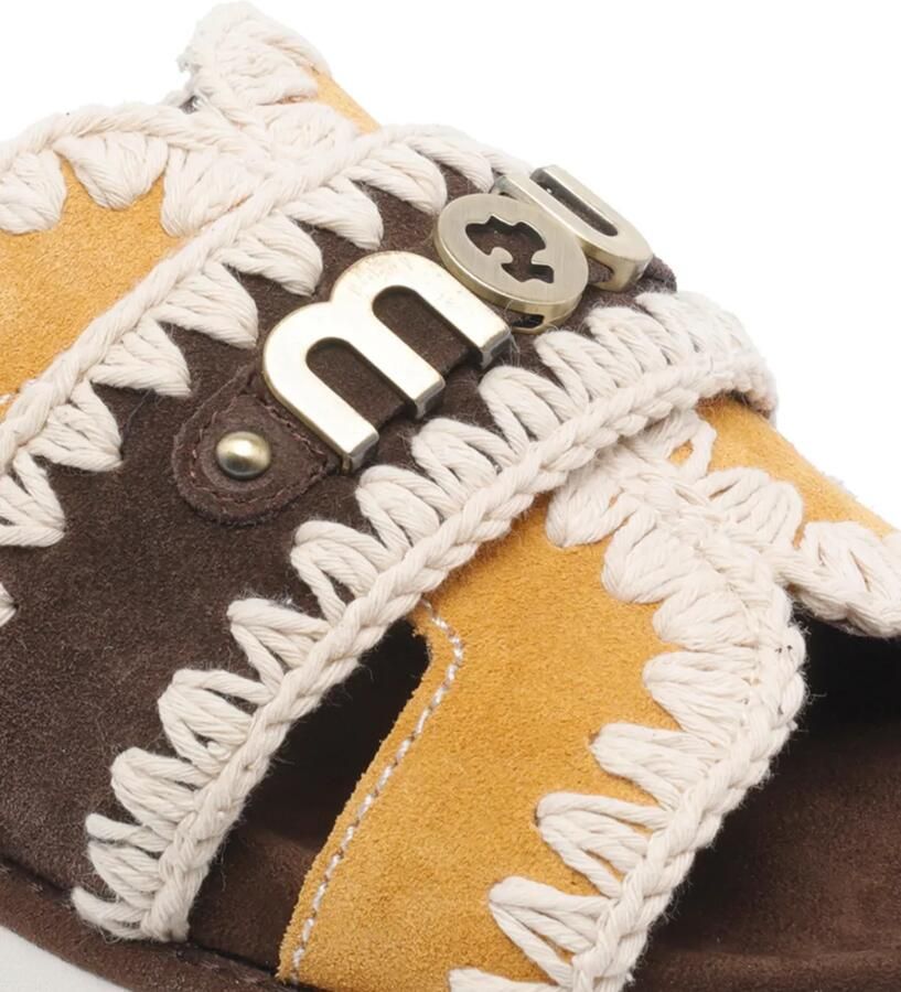 Mou Bio sandalen met gehaakte afwerking en logoplakkaat Bruin - Foto 2