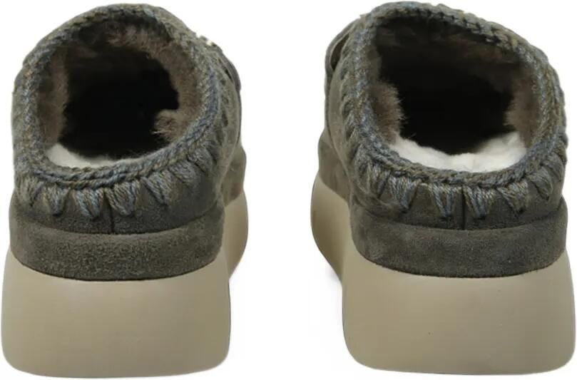Mou Bounce crochet-trim logo-plaque slippers Groen - Foto 3