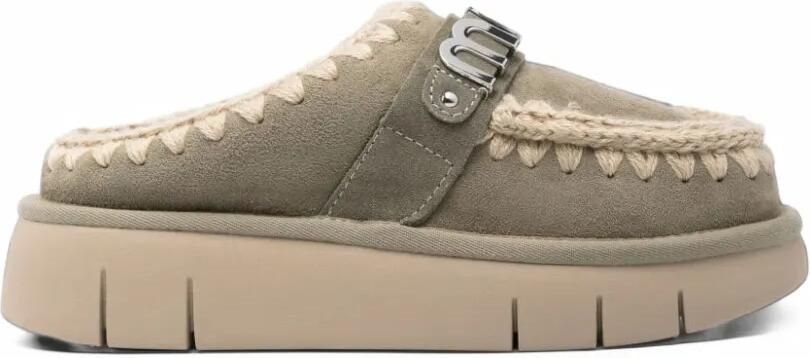Mou Bounce leather clogs Grijs