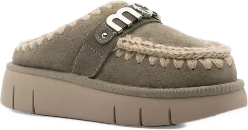 Mou Bounce leather clogs Grijs - Foto 3